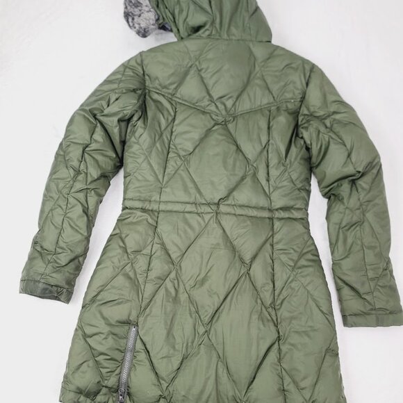 Columbia Women's Green Quilted Hooded Fur Puffer Parka Jacket Size S - Picture 3 of 15
